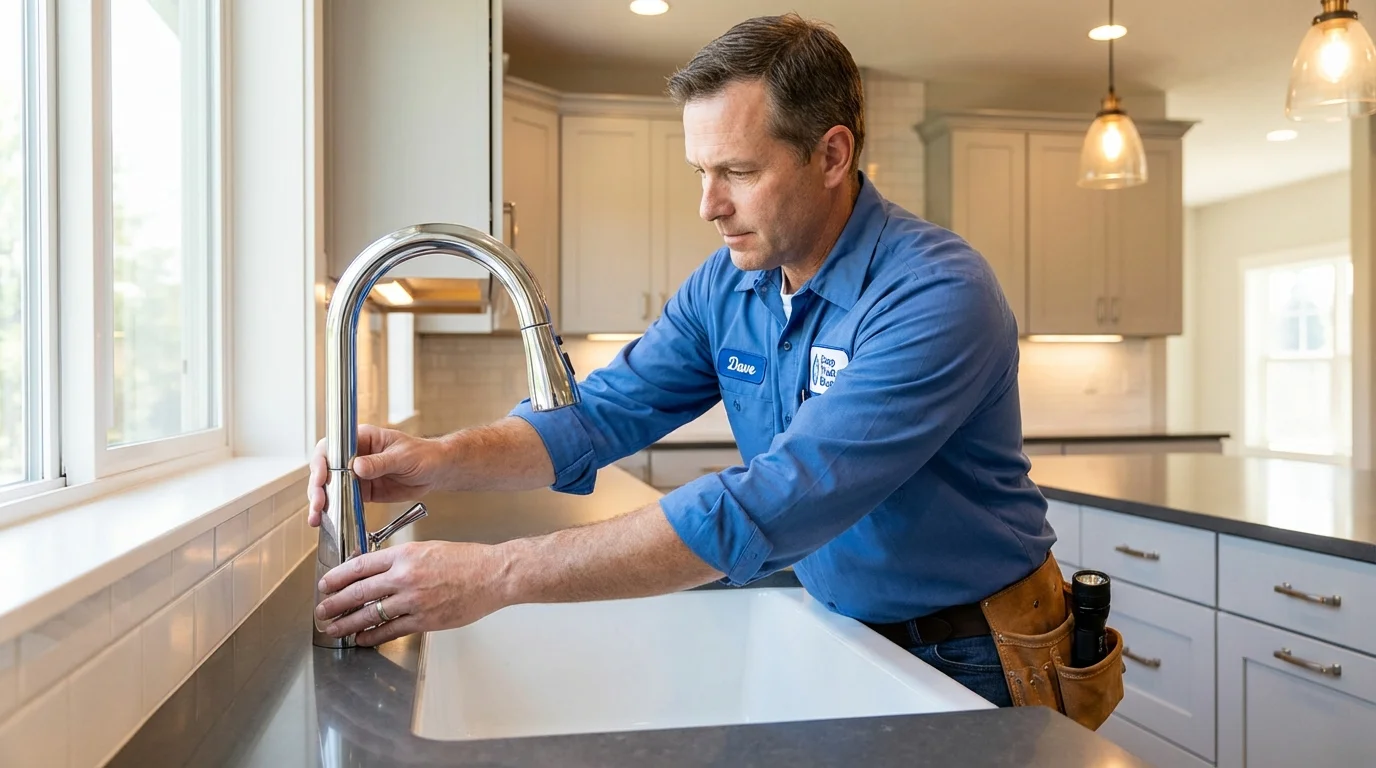 Kitchen faucet installation by Johns Plumbing LLC in Lusby